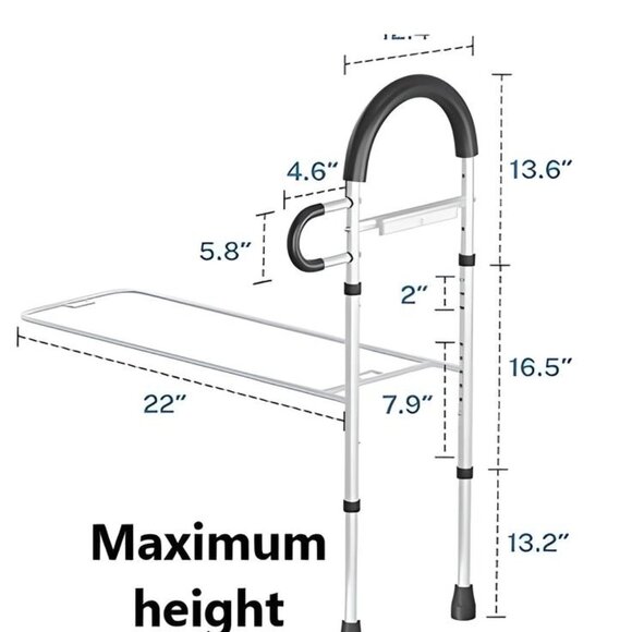 New Dual Grab Handle Bed Rails/w Motion Sensor Light Storage Pouch NIOB - Picture 5 of 6